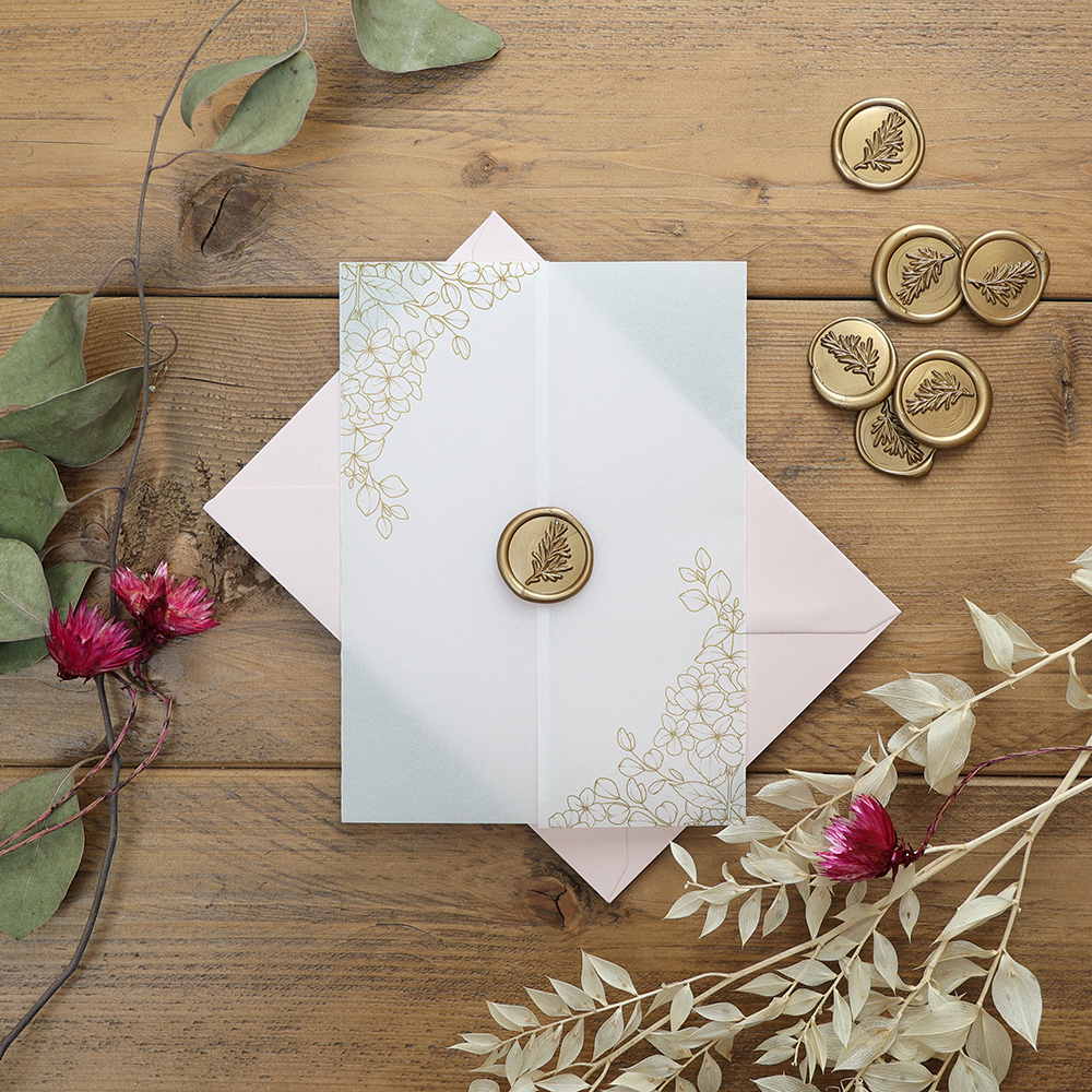 'Foil Hydrangea & Eucalyptus' Vellum Wrap