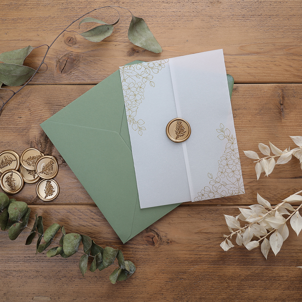 'Foil Hydrangea & Eucalyptus' Vellum Wrap