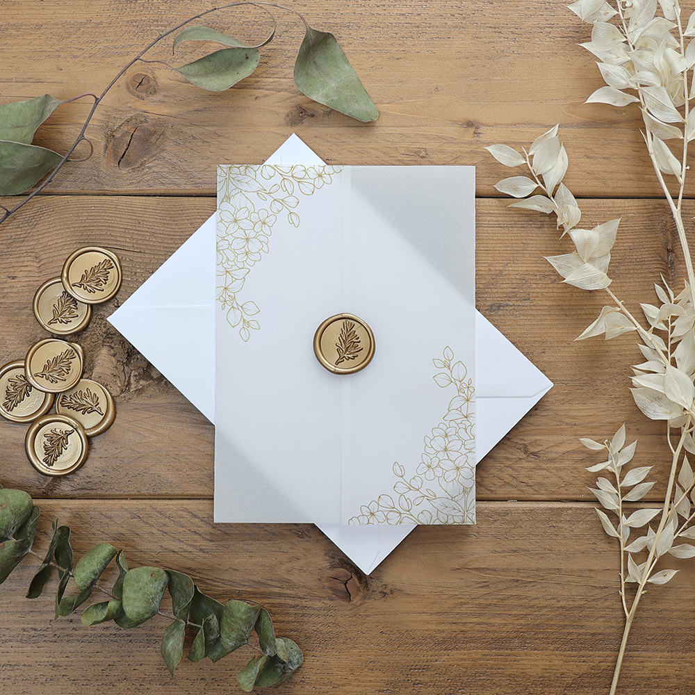 'Foil Hydrangea & Eucalyptus' Vellum Wrap