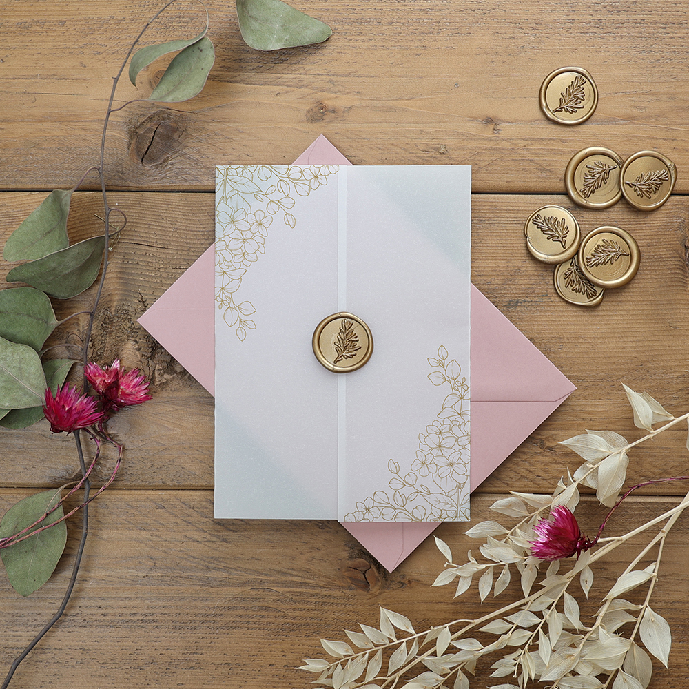 'Foil Hydrangea & Eucalyptus' Vellum Wrap