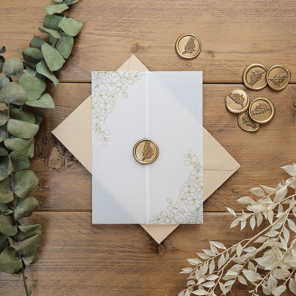 'Foil Hydrangea & Eucalyptus' Vellum Wrap