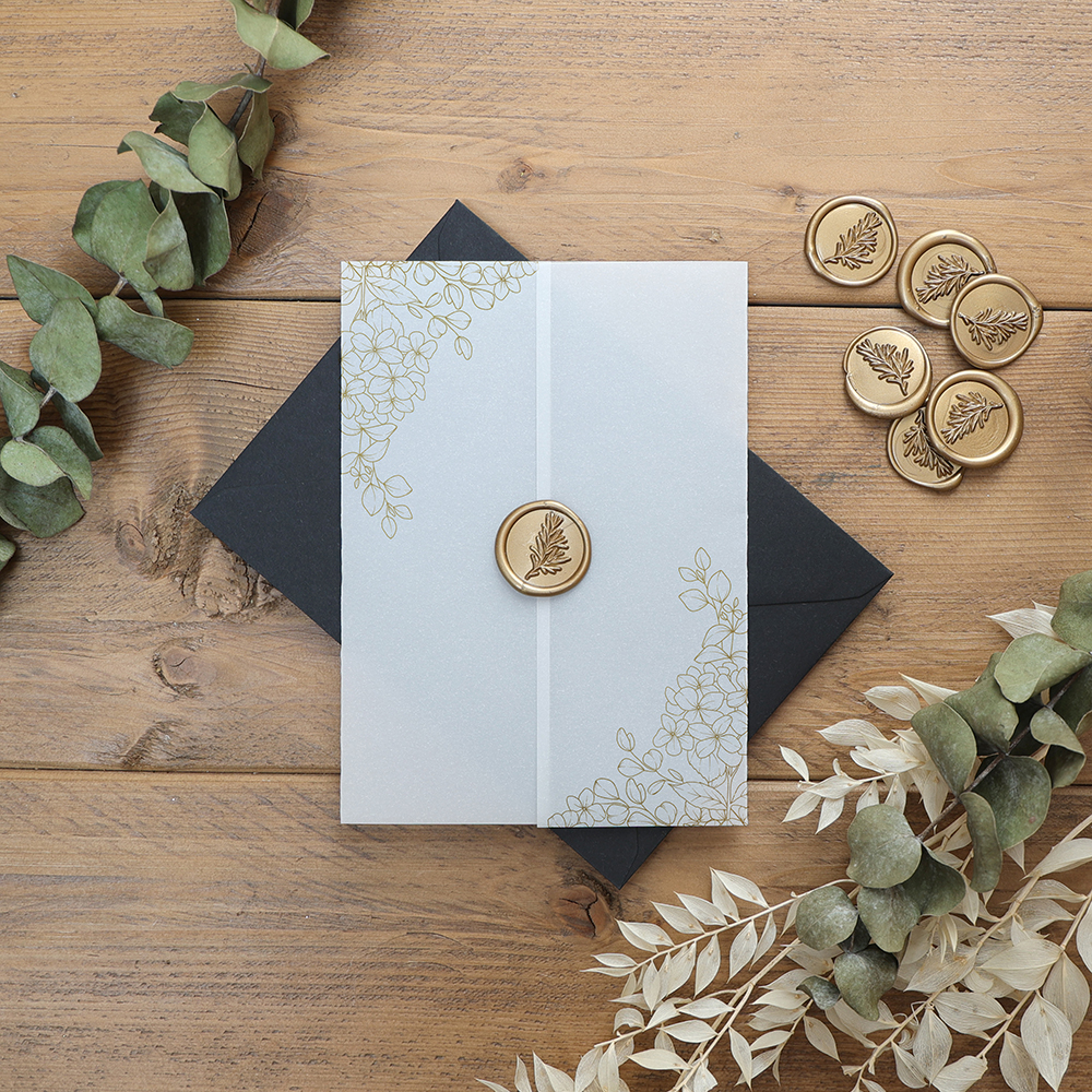 'Foil Hydrangea & Eucalyptus' Vellum Wrap