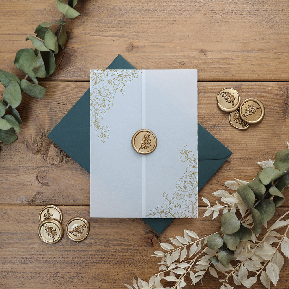 'Foil Hydrangea & Eucalyptus' Vellum Wrap