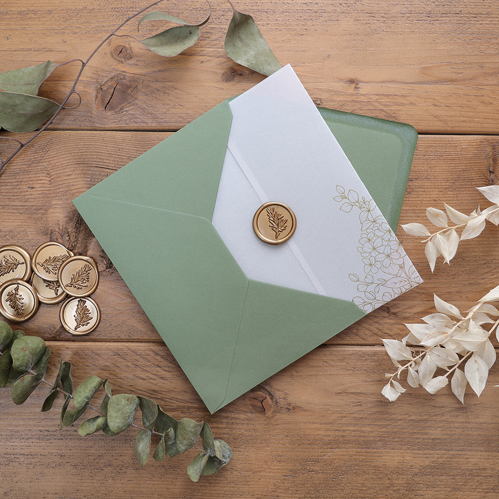 'Foil Hydrangea & Eucalyptus' Vellum Wrap