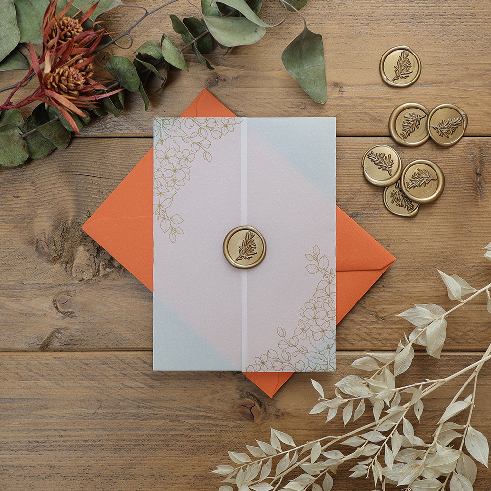 'Foil Hydrangea & Eucalyptus' Vellum Wrap