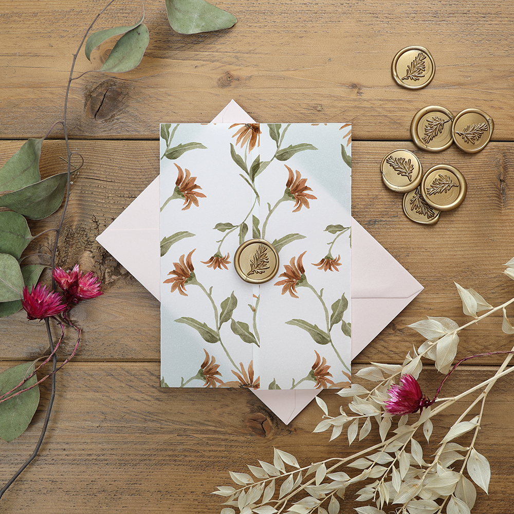 'Secret Garden Orange' Vellum Wrap