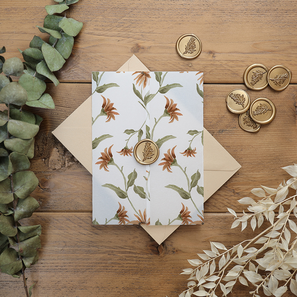 'Secret Garden Orange' Vellum Wrap