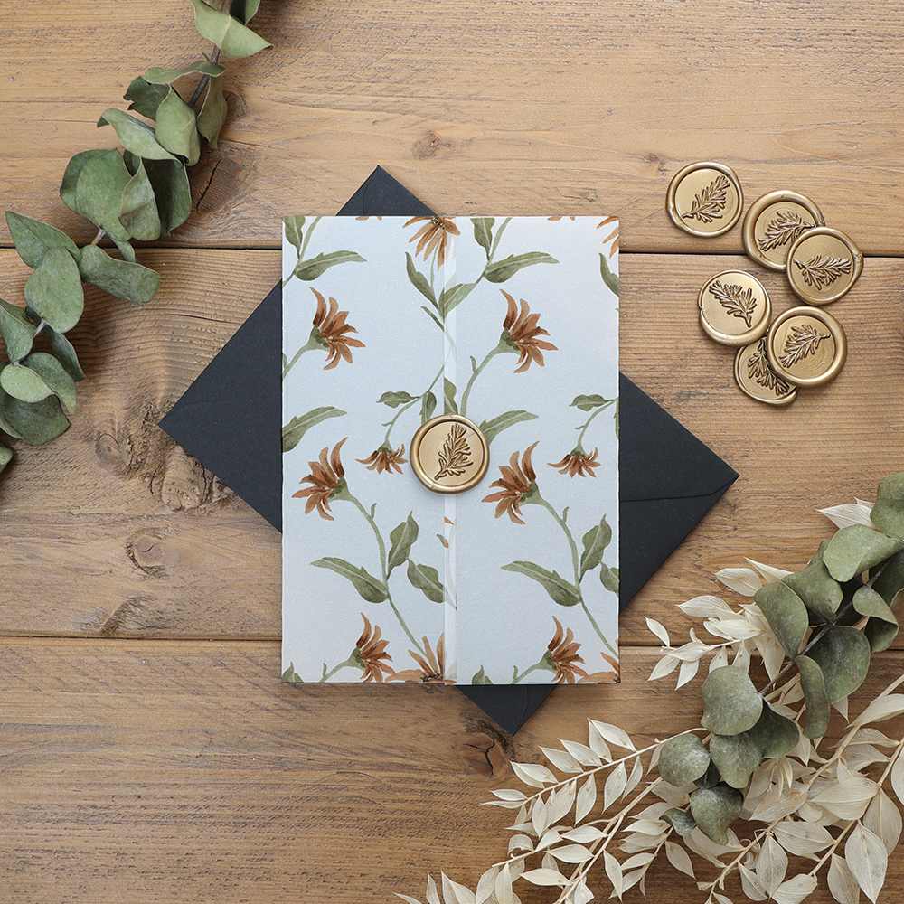 'Secret Garden Orange' Vellum Wrap