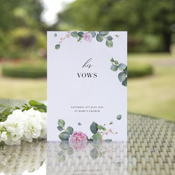 'Eucalyptus Blush' Wedding Vows & Readings