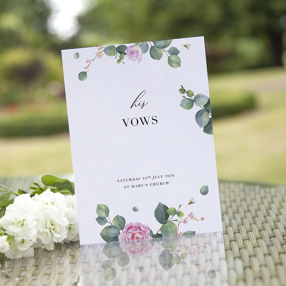 'Eucalyptus Blush' Wedding Vows & Readings