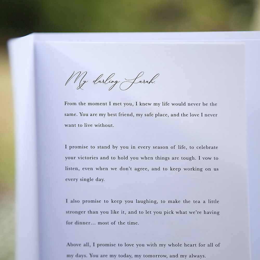 'Eucalyptus Blush' Wedding Vows & Readings