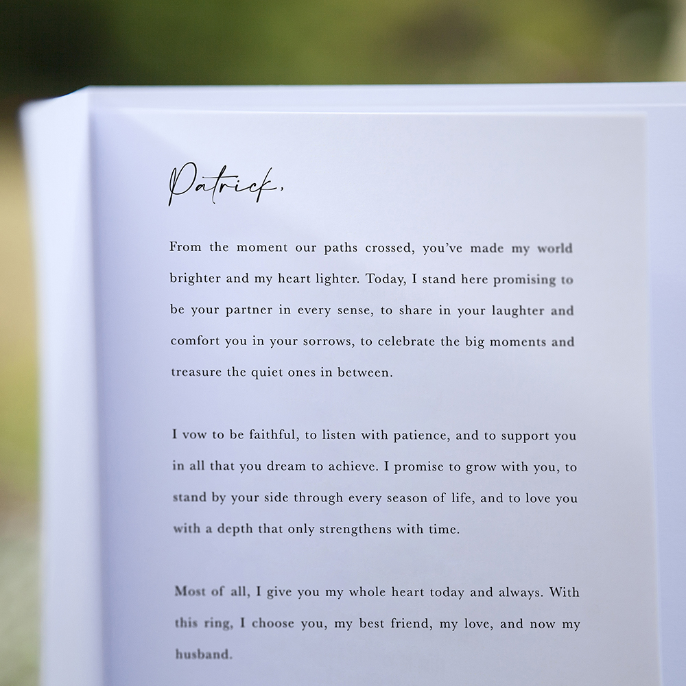 'Timeless' Wedding Vows