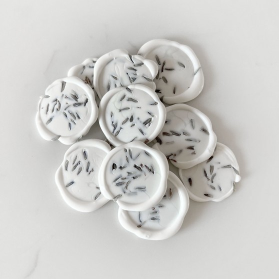 Wax Seals with Pressed Lavender